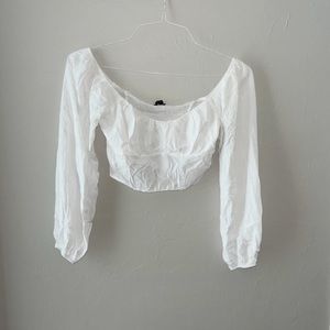 Kendall and Kylie Pacsun white longsleeve cropped blouse